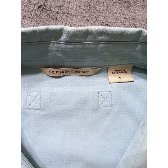 CC Filson Company Short Sleeve Button Up Shirt Men's Size Small Light Green - Picture 3 of 13